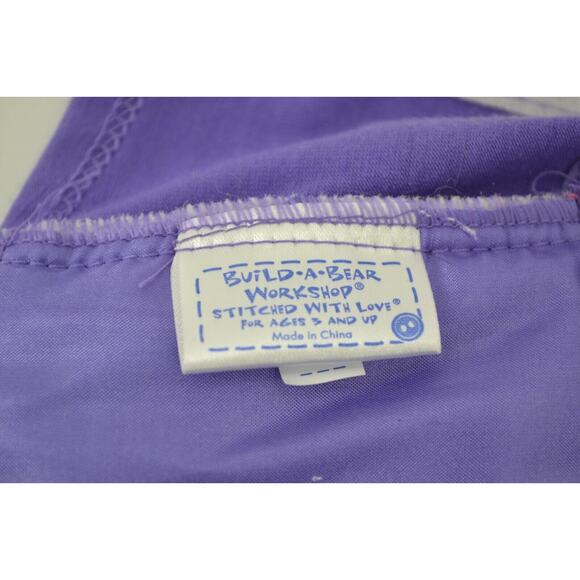 build a bear clothes Purple Dog Plush Vest with Pawprints white pink blue hole - Picture 6 of 9